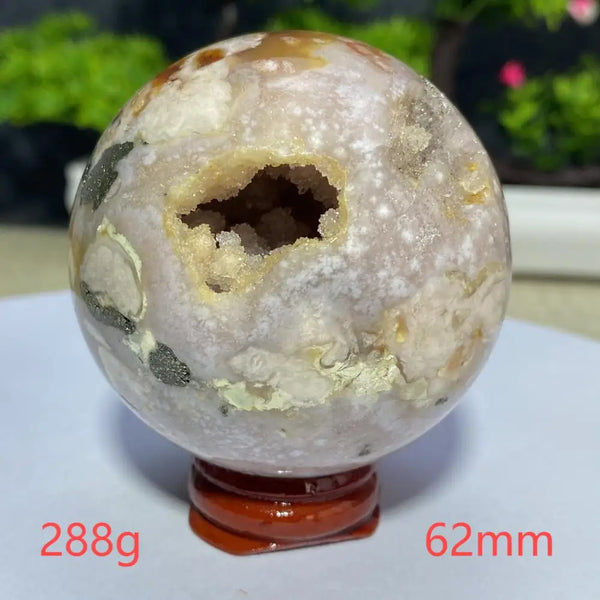 Pink Cherry Blossom Agate Ball-ToShay.org