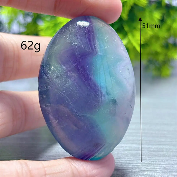 Rainbow Fluorite Palm Stone-ToShay.org