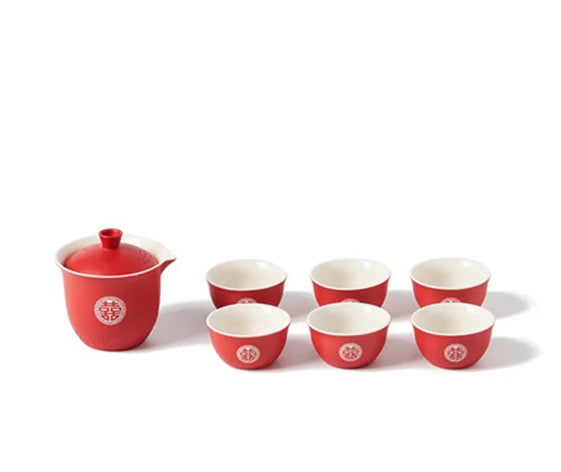 Red Ceramic Tea Sets-ToShay.org