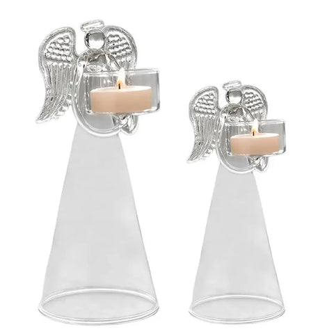 Clear Glass Angel Tealight Holder-ToShay.org