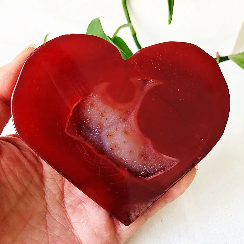 Red Agate Geode Heart-ToShay.org