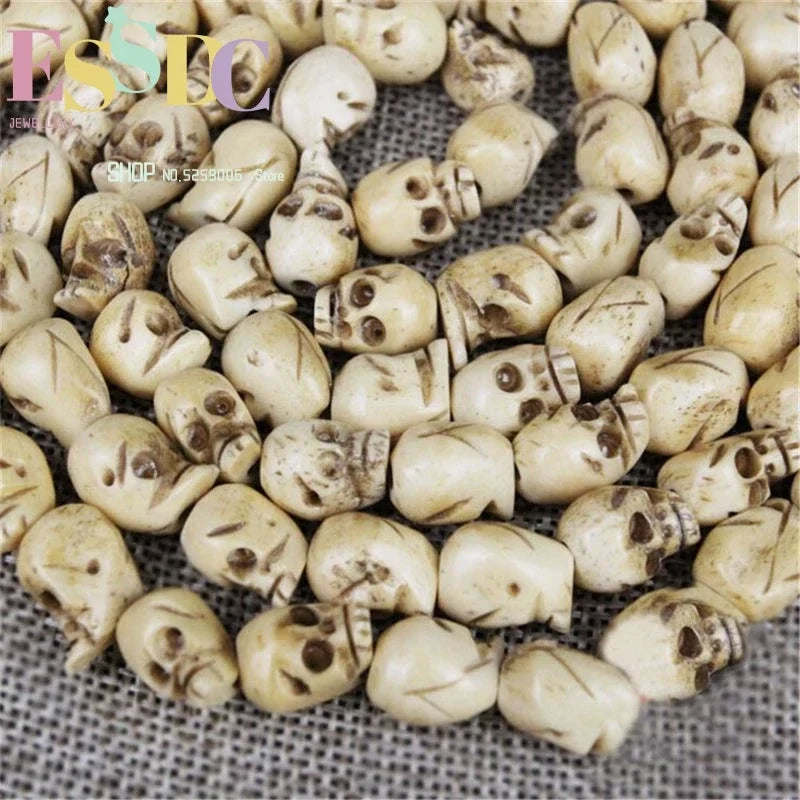 White Yak Bone Skull Mala-ToShay.org