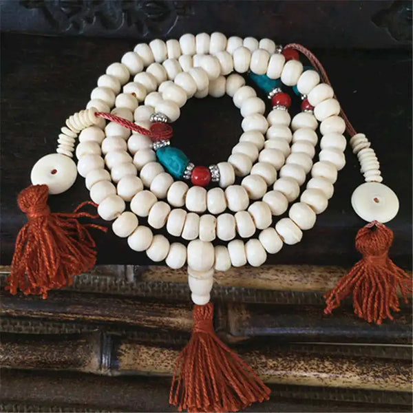 White Yak Bone Beads-ToShay.org