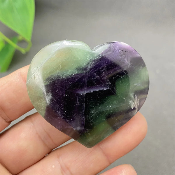 Green Feather Fluorite Heart-ToShay.org