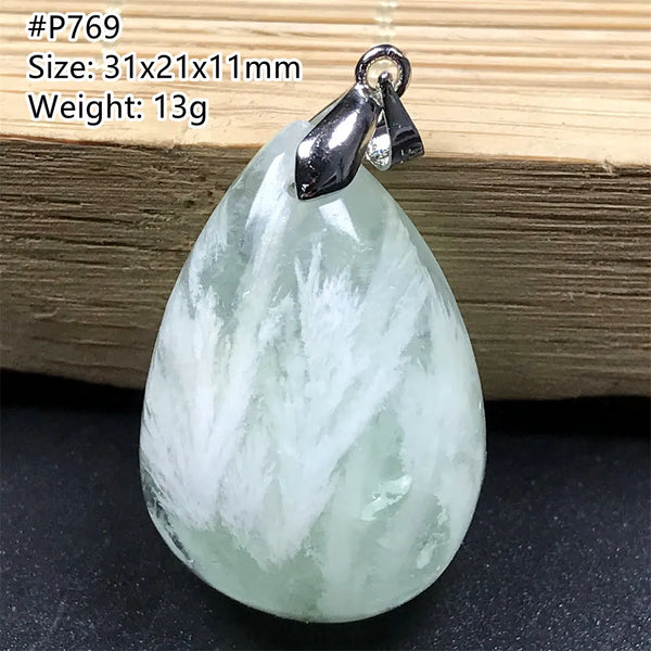Green Feather Fluorite Pendant-ToShay.org