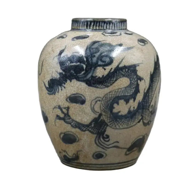 Blue White Dragon Vase-ToShay.org