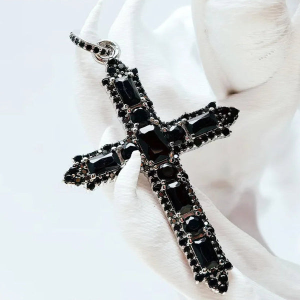 Silver Black Cross Pendant-ToShay.org