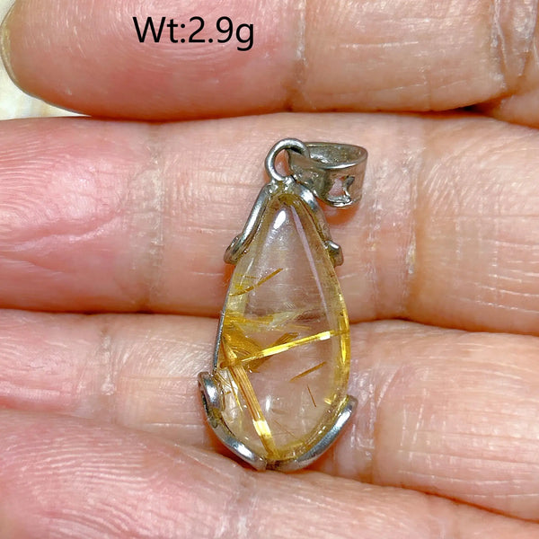Gold Rutilated Pendant-ToShay.org