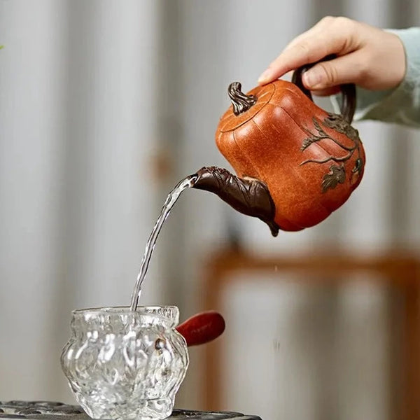 Pumpkin Clay Tea Pot-ToShay.org