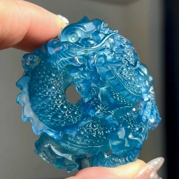 Blue Aquamarine Quartz Dragon-ToShay.org