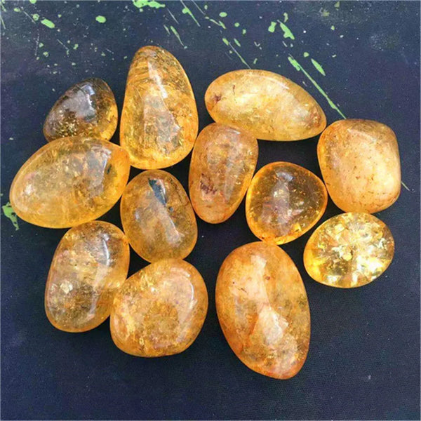 Yellow Ice Crack Citrine Stones-ToShay.org