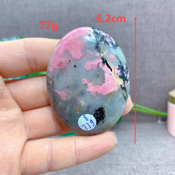 Pink Rhodonite Palm Stones-ToShay.org