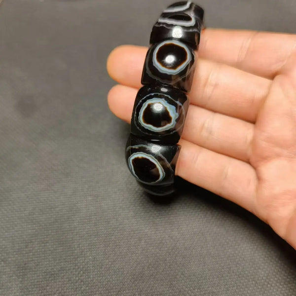 Black Heavens Eye Agate Bracelet-ToShay.org