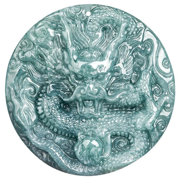 Blue Jadeite Dragon Pendant-ToShay.org