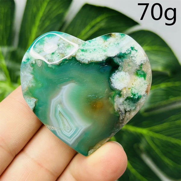 Green Flower Agate Heart-ToShay.org