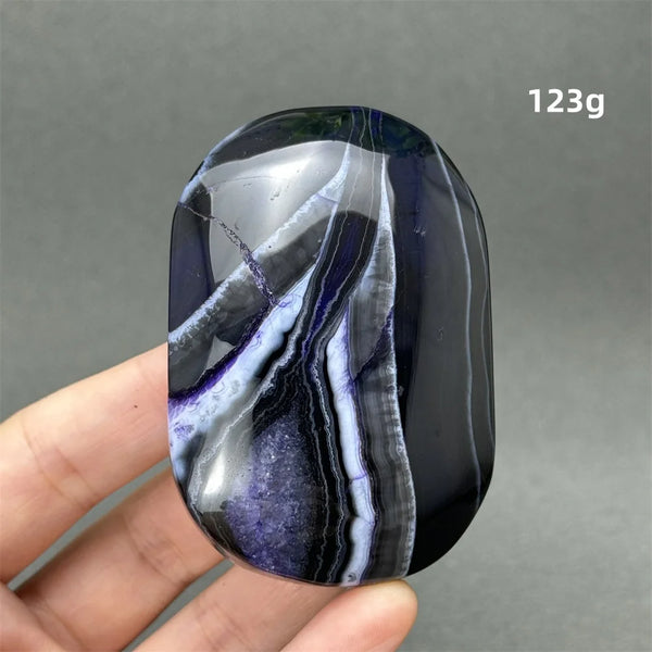 Purple Agate Palm Stone-ToShay.org