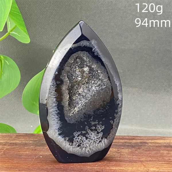 Black Agate Geode Flame-ToShay.org