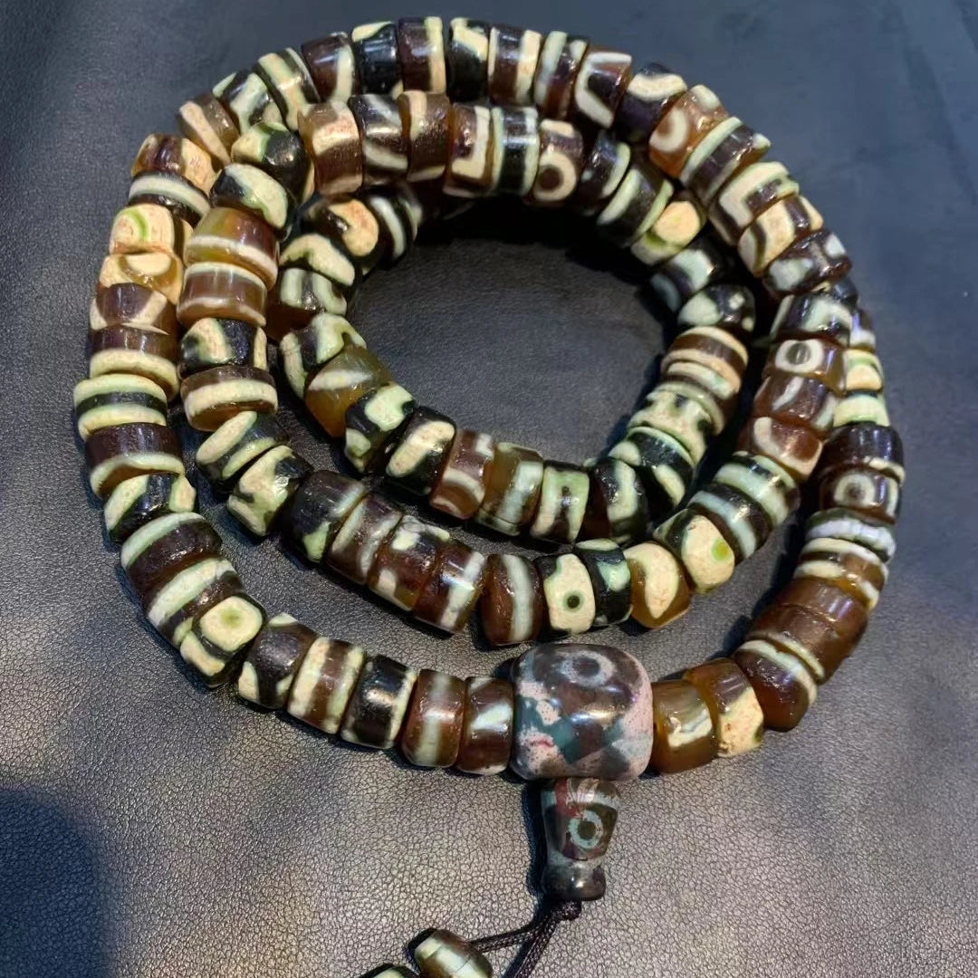 Tibetan Dzi Agate Prayer Beads-ToShay.org