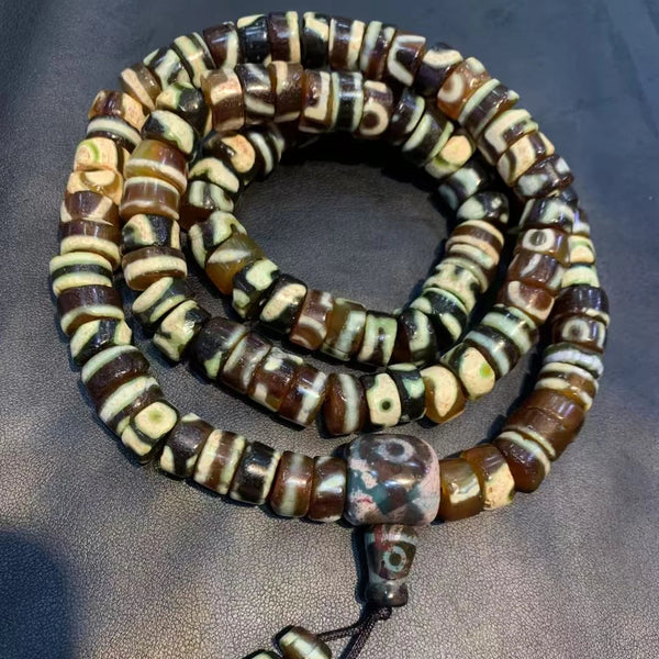 Tibetan Dzi Agate Prayer Beads-ToShay.org