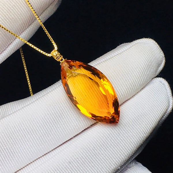 Yellow Citrine Quartz Pendant-ToShay.org
