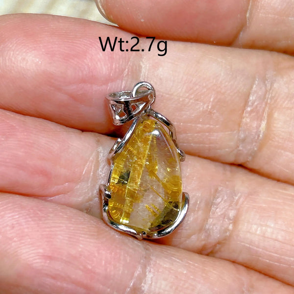 Gold Rutilated Pendant-ToShay.org