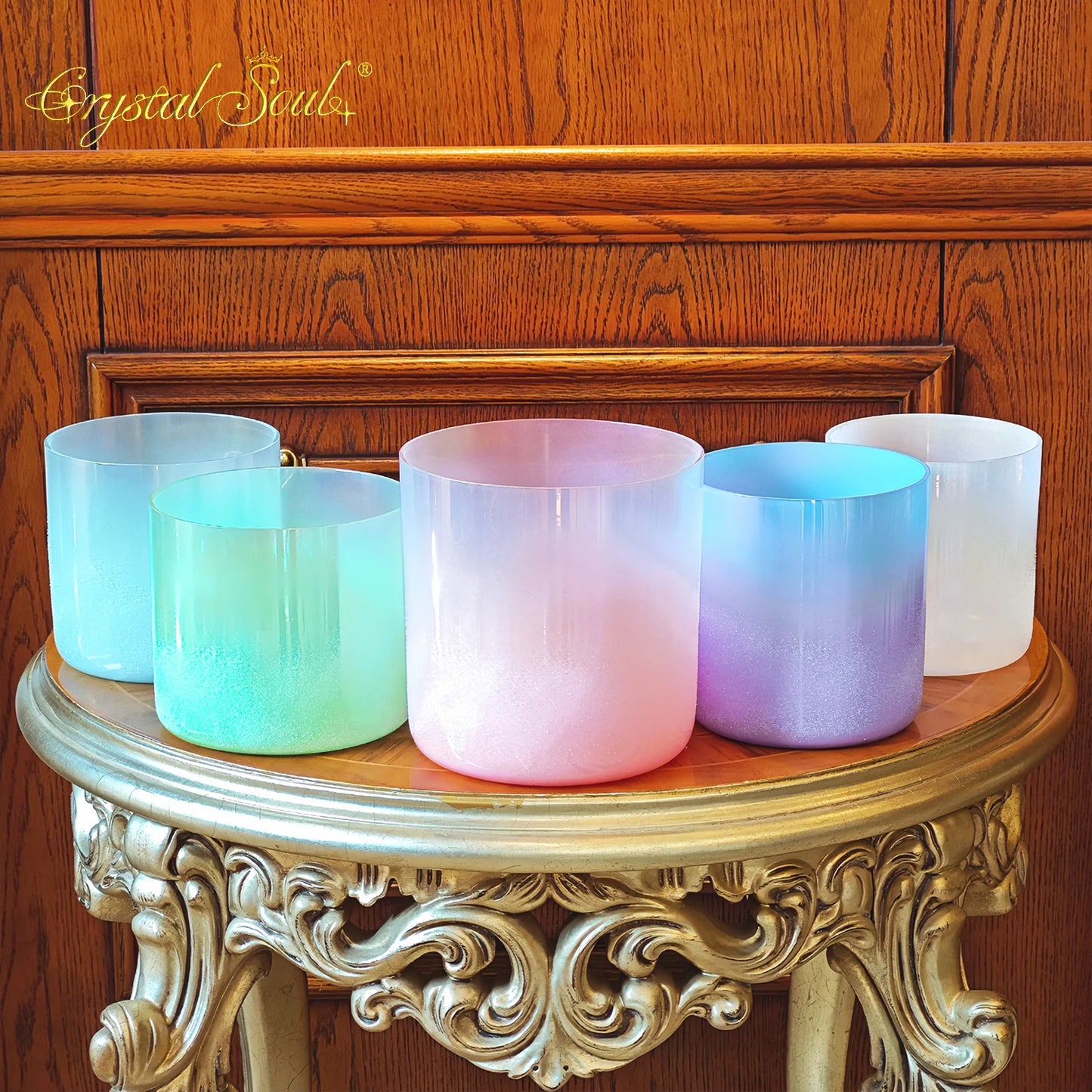 Crystal Soul C5 528Hz Sandblasting Dreamy Colored Alchemy Crystal Singing Bowl Set-ToShay.org