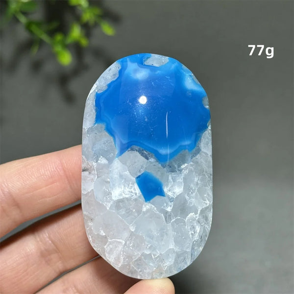 Blue Agate Palm Stone-ToShay.org