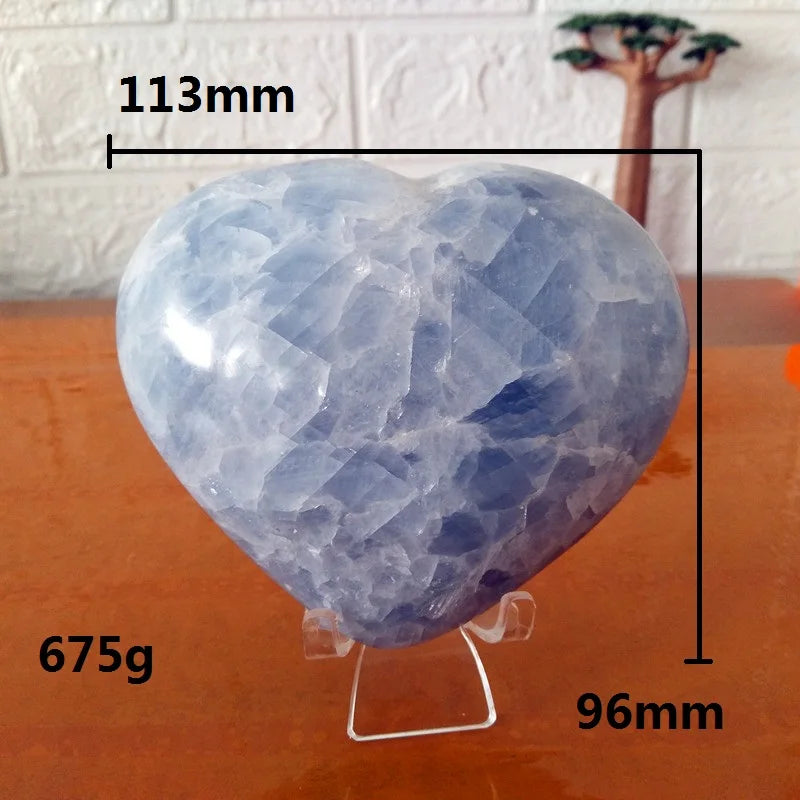 Blue Celestite Crystal Heart-ToShay.org