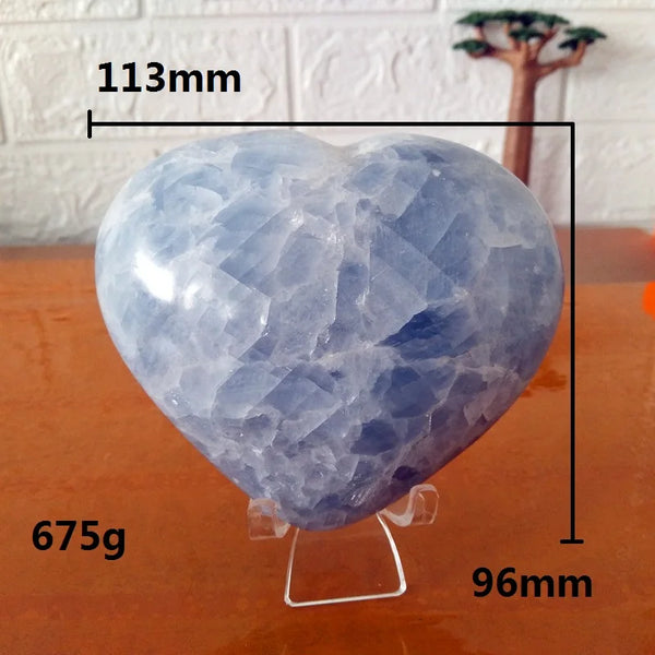 Blue Celestite Crystal Heart-ToShay.org