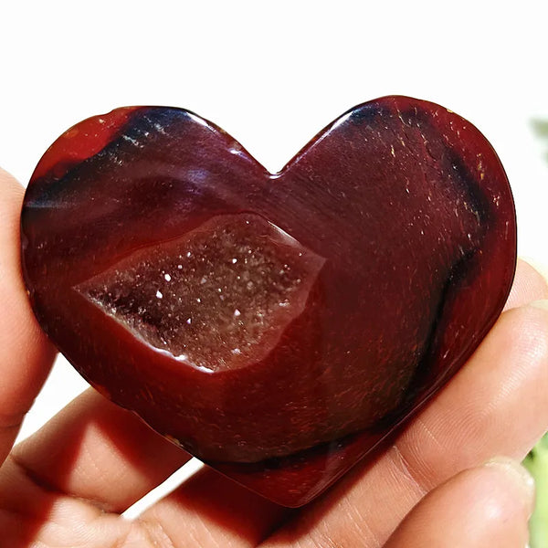 Red Agate Geode Heart-ToShay.org