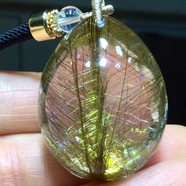 Gold Rutilated Quartz Pendant-ToShay.org