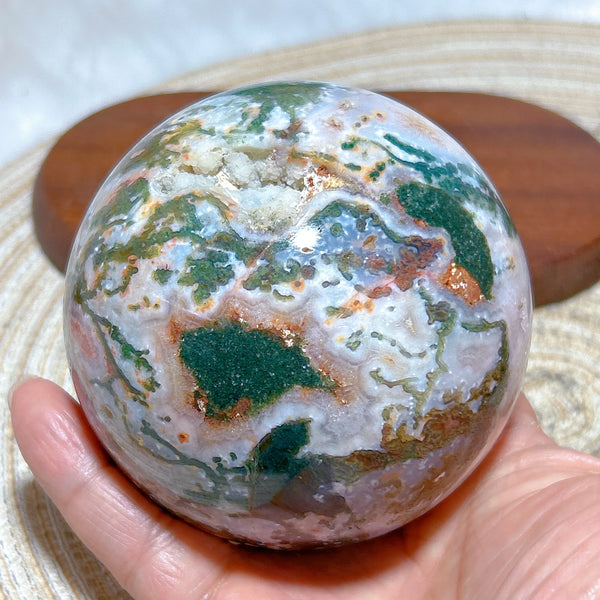 Carnelian Moss Agate Ball-ToShay.org