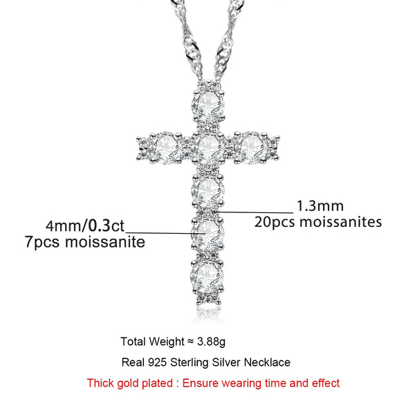 Silver Diamond Cross Pendant-ToShay.org