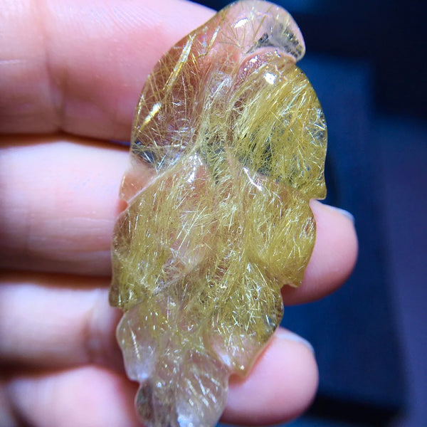 Gold Rutilated Quartz Flower-ToShay.org