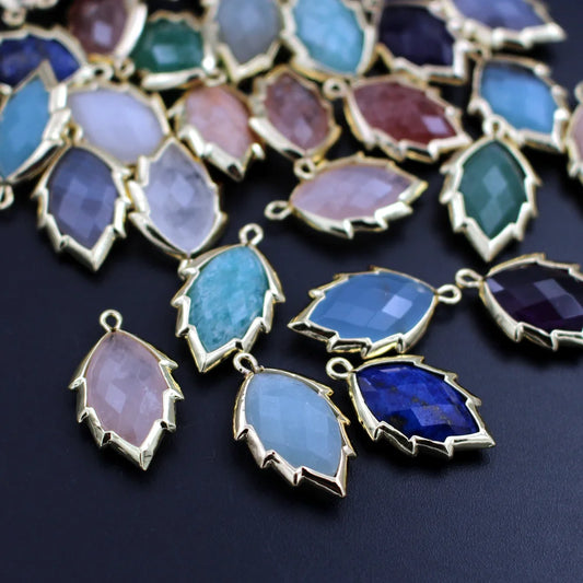 Mixed Crystal Leaf Charms-ToShay.org