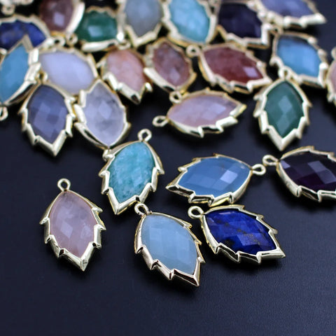 Mixed Crystal Leaf Charms-ToShay.org