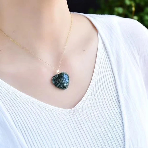 Green Seraphinite Pendant-ToShay.org