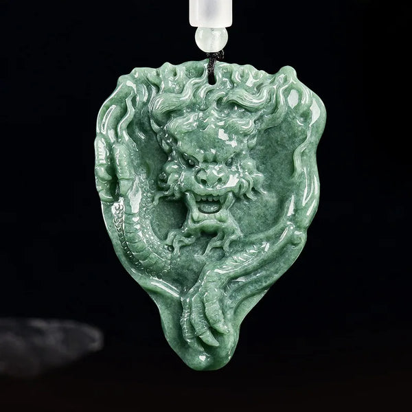 Green Jade Dragon Pendant-ToShay.org