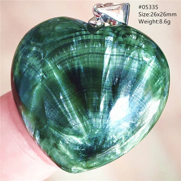Green Seraphinite Heart Pendant-ToShay.org