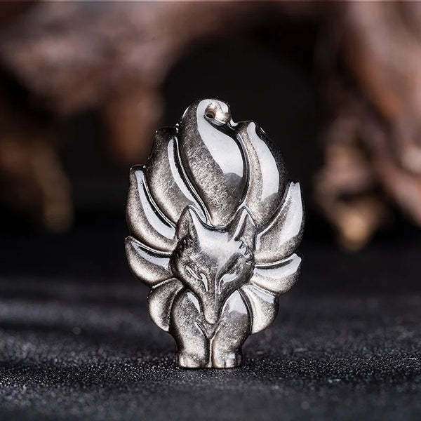 Rainbow Obsidian Fox Pendant-ToShay.org