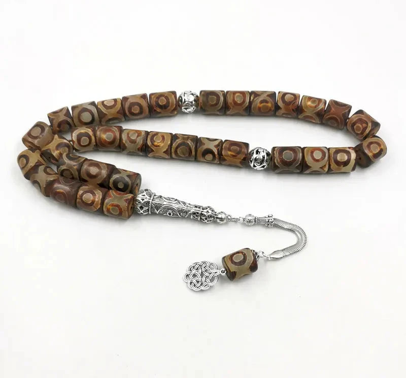 Tibetan Dzi Agate Prayer Beads-ToShay.org