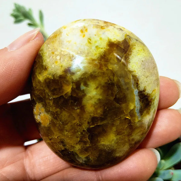 Natural Green Opal Crystal Palm Stone Yoga Exercise Spiritual Meditation Healing Crystals Room Decor Feng Shui Home Decortions-ToShay.org