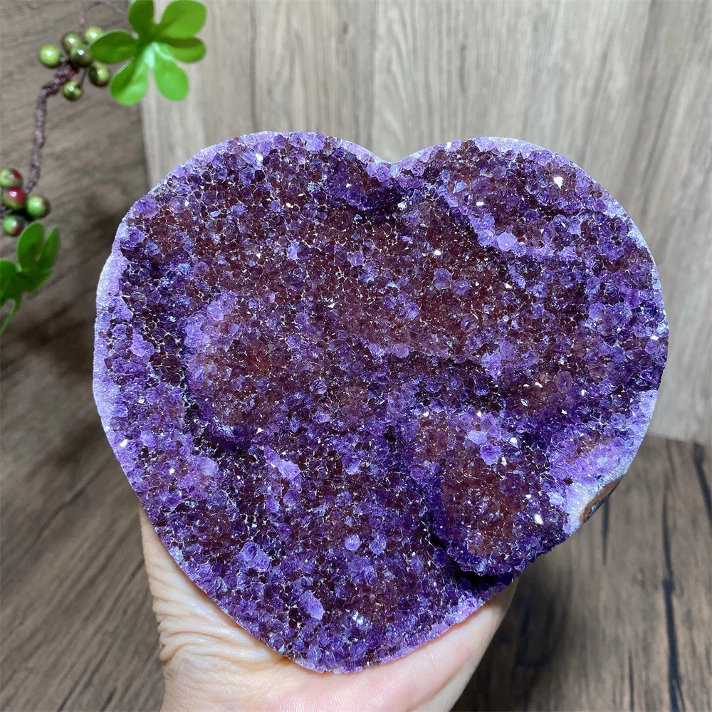 Purple Amethyst Cluster Heart-ToShay.org