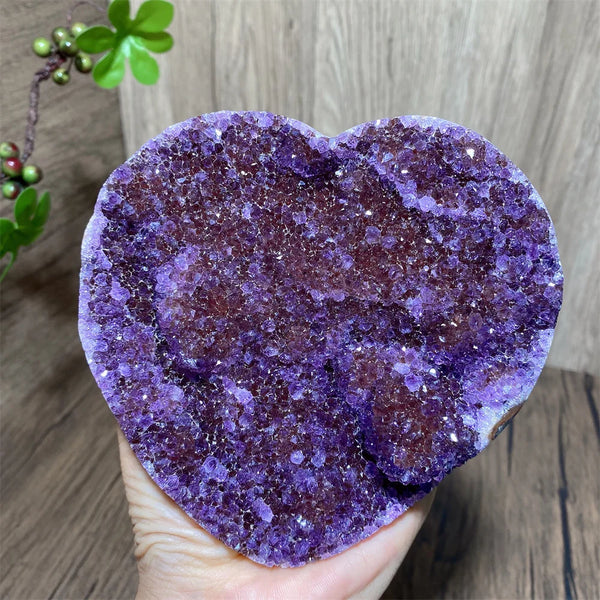 Purple Amethyst Cluster Heart-ToShay.org