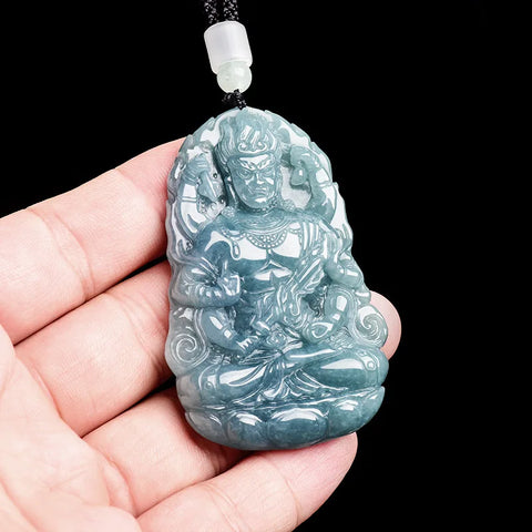 Blue Jadeite Bodhisattva Pendant-ToShay.org