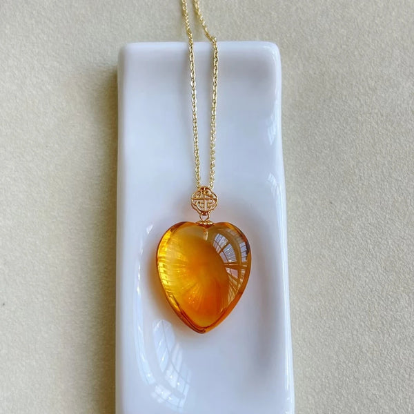 Yellow Citrine Quartz Heart-ToShay.org
