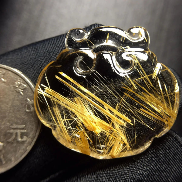 Gold Rutilated Quartz Pendant-ToShay.org