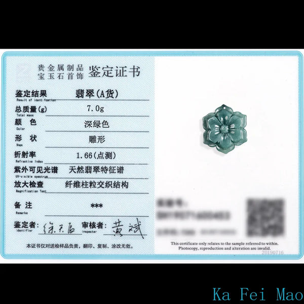 Green Jadeite Blossom Pendant-ToShay.org