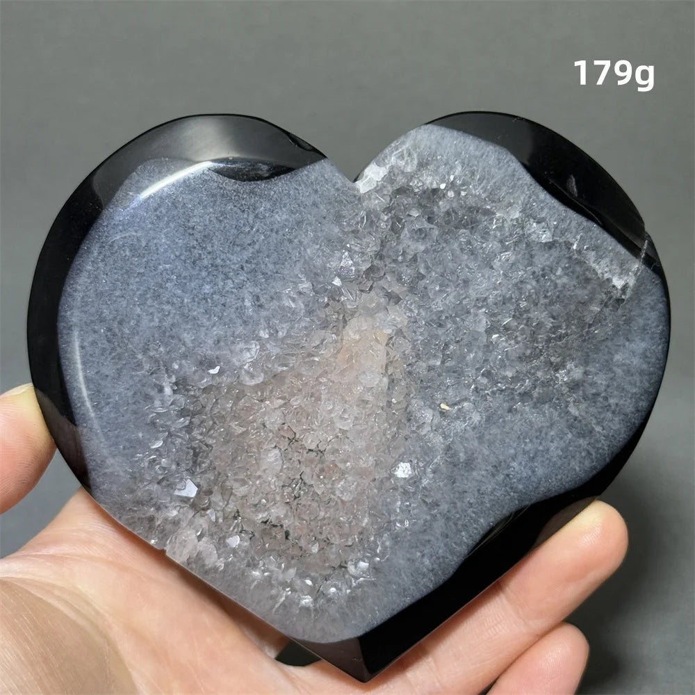 Black Agate Geode Heart-ToShay.org