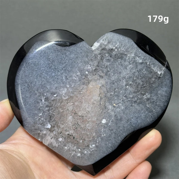 Black Agate Geode Heart-ToShay.org